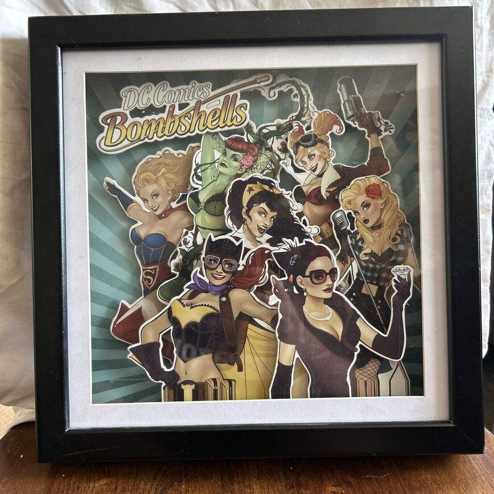 DC Comics Bombshells 3 Dimensional Shadow Box Wall Art Justice League